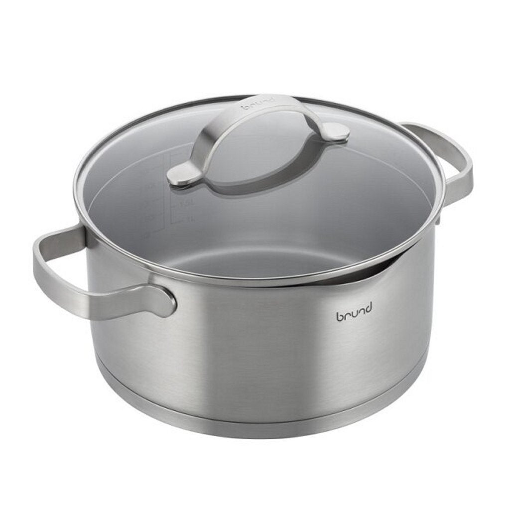 Brund -Topf mit Glasdeckel 4L Edelstahl