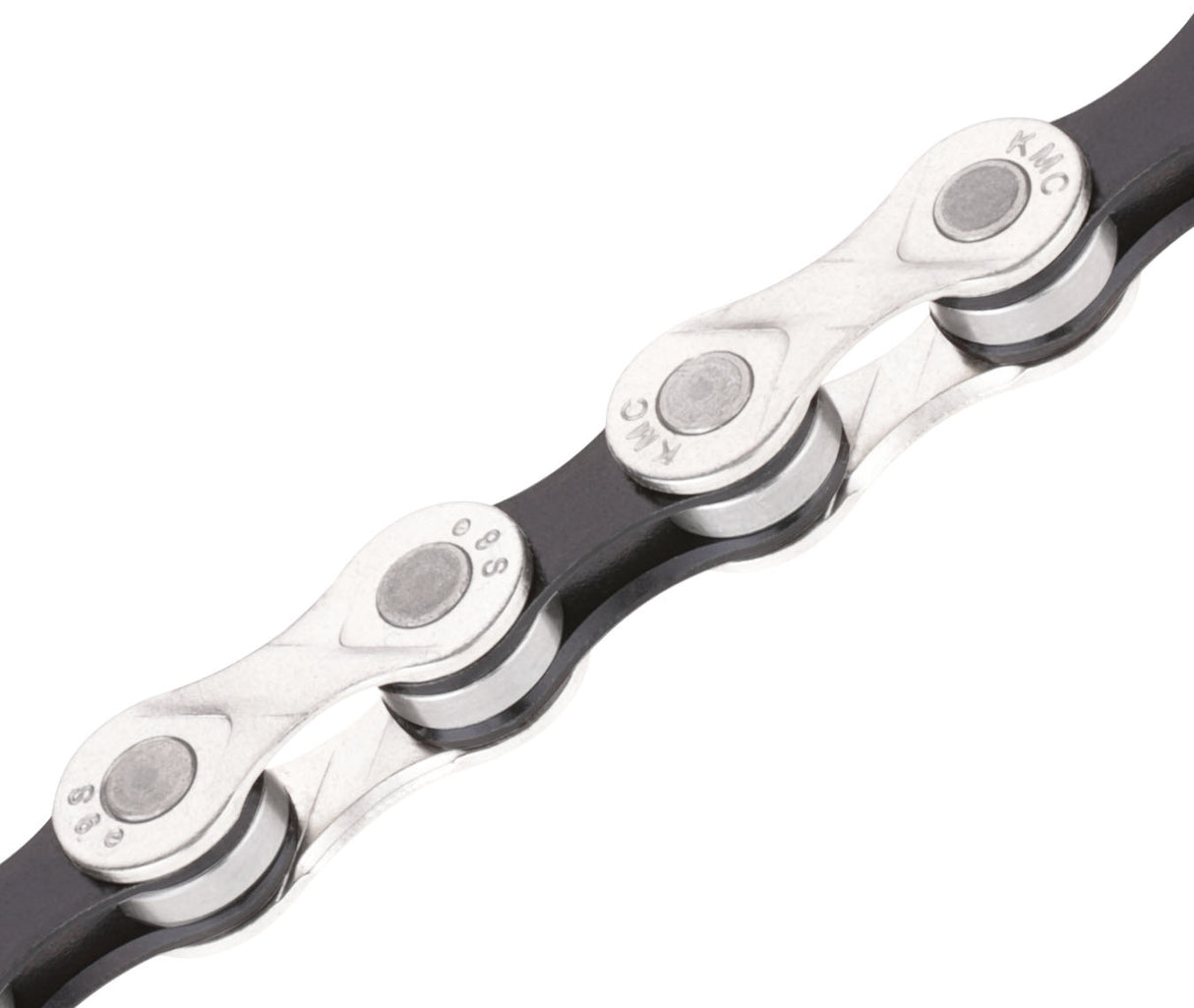 KM C E9 Chaîne de vélos à vélo électrique 9 Sp 1 2x11 128 136 Silver Silver Black