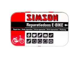 Reparatur Box E-Vëlo Aluminium rout wäiss 14-Stéck
