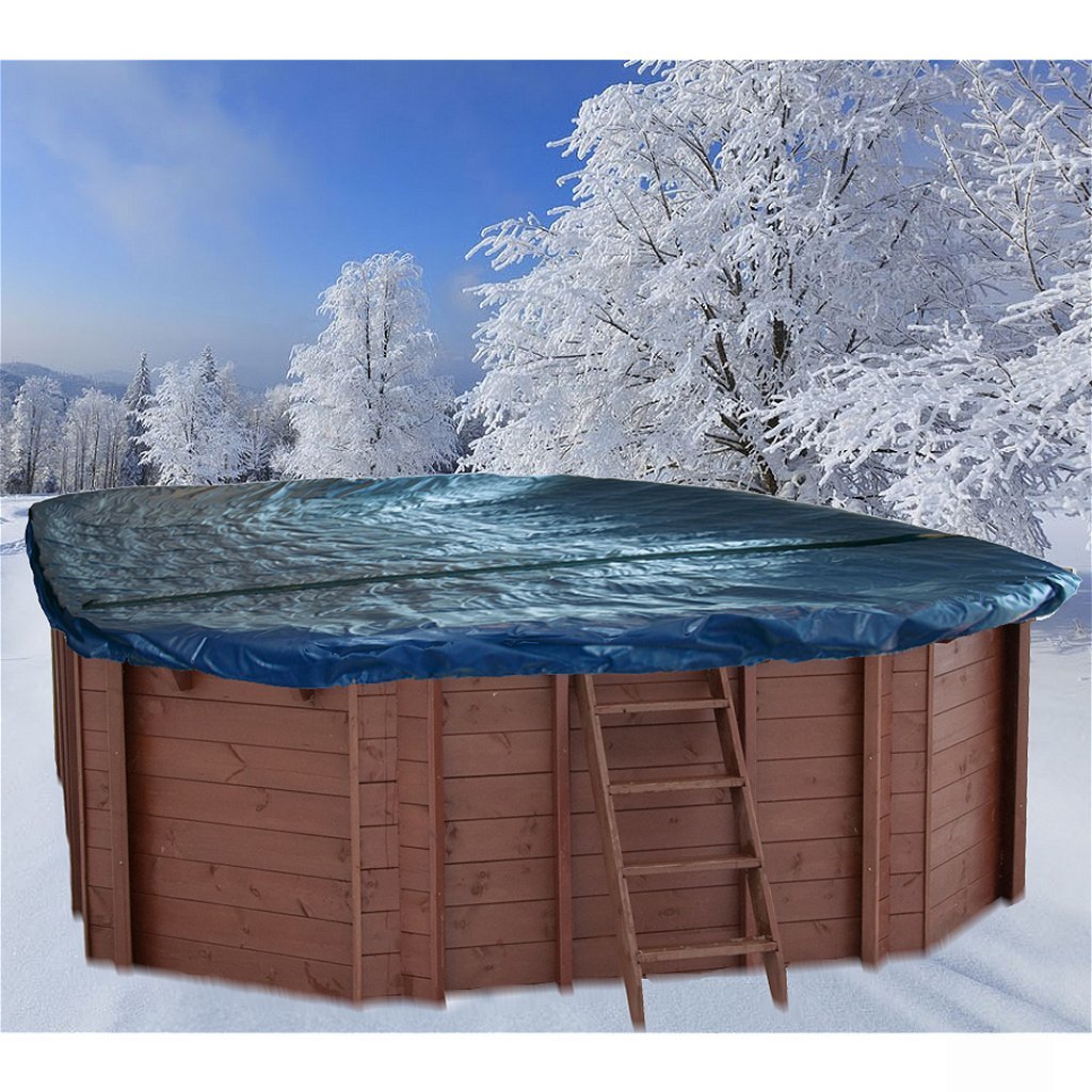 Copertura invernale interline per piscina in legno ovale 840x490 cm