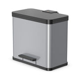 Hailo Öko trioplus pedal bin 3x9l metallgrå