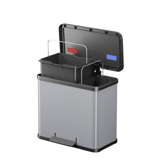 Hailo Öko trioplus pedal bin 3x9l metallgrå