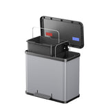 Hailo Öko trioplus pedal bin 3x9l metallgrå