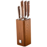 Knife block 5 pieces in carbonized Eshwood