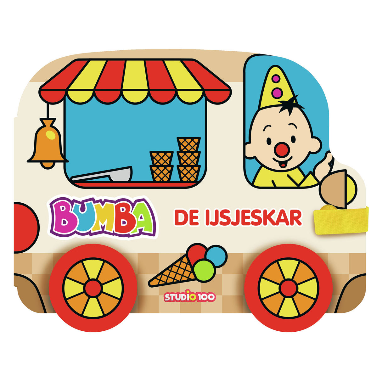 Studio 100 Cardboard book with wheels De IJsjeskar