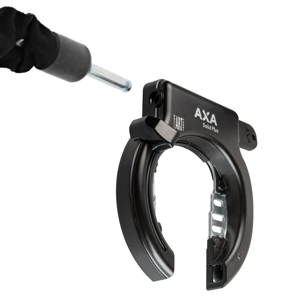 Axa ringslot solid plus - met spatbordbevestiging - zwart (op kaart)