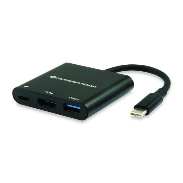 Concepttronic Donn01b Donn Donn USB-C à l'adaptateur HDMI, USB 3.2 Gen 1 (3.1 Gen 1) Type-A C, HDMI, noir
