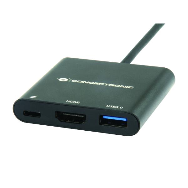 Concepttronic Donn01b Donn Donn USB-C à l'adaptateur HDMI, USB 3.2 Gen 1 (3.1 Gen 1) Type-A C, HDMI, noir