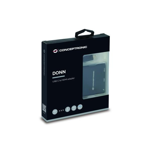 Concepttronic Donn01b Donn Donn USB-C à l'adaptateur HDMI, USB 3.2 Gen 1 (3.1 Gen 1) Type-A C, HDMI, noir