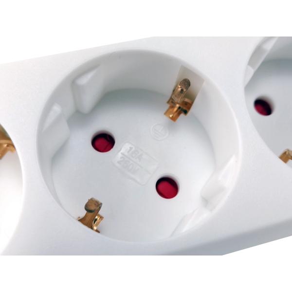 Vybavte energetický proužek 245550, 3 ac zásuvky (s) vnitřní, typ F, typ F, 1,5 mm², 1,5 m, bílá