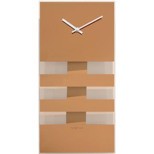 Nextime Klok 2855co Bold Stripes, 38x19 cm, mur, cuivre