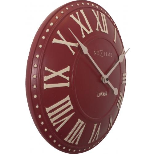 Nextime Klok 3083ro London Roman, Ø34,5 cm, mur, blanc rouge