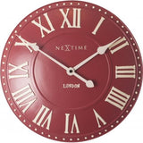 Nextime Klok 3083ro London Roman, Ø34,5 cm, mur, blanc rouge