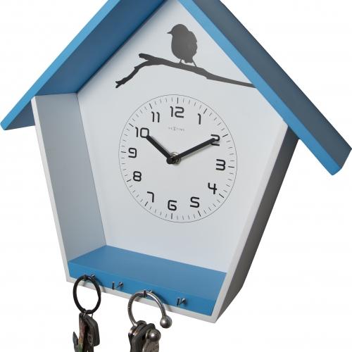 Nextime Klok 3109BL Cuckey, 30.5x33x11 cm, vegg, blå hvit