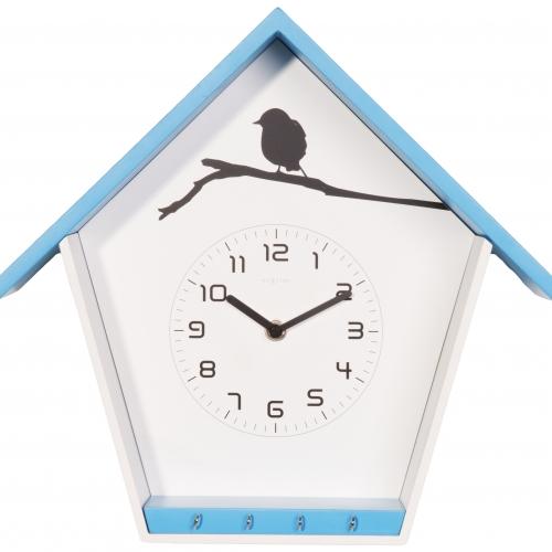 Nextime Klok 3109BL Cuckey, 30.5x33x11 cm, vegg, blå hvit