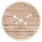 Nextime Klok 3134wi Plank, Ø50 cm, vegg, hvit