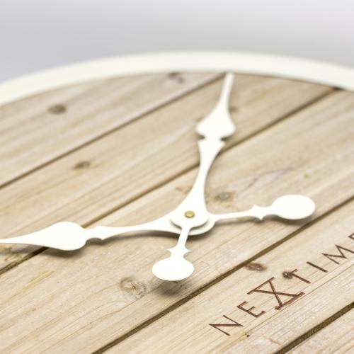 Nextime Klok 3134wi Plank, Ø50 cm, vegg, hvit