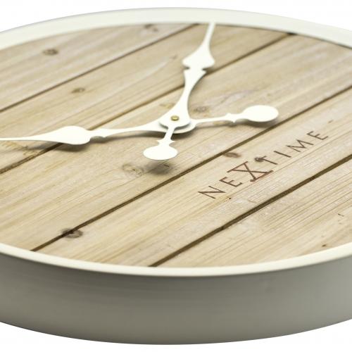 Nextime Klok 3134wi Plank, Ø50 cm, vegg, hvit