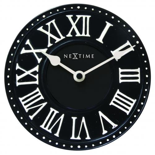 Nextime Clock 5187ZW Table de Londres, Ø16 cm, mur, noir blanc