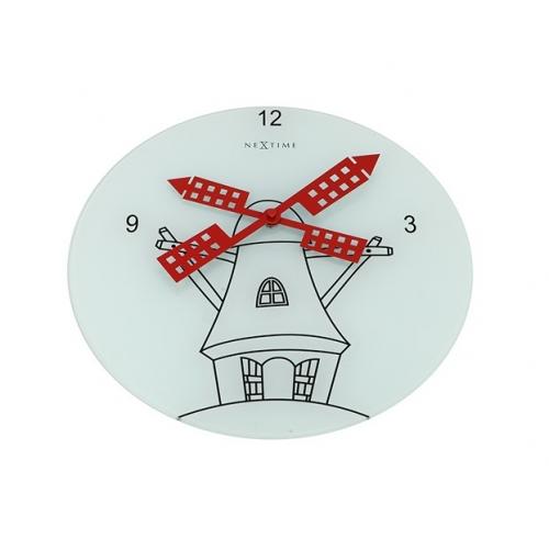 Nextime Klok 8807 Windmil, Ø30 cm, muro, rosso bianco