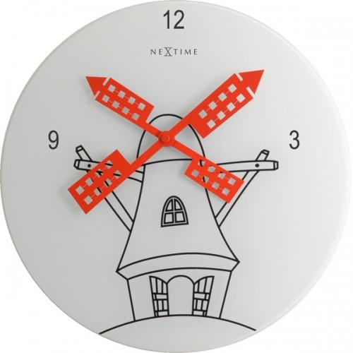 Nextime Klok 8807 Windmil, Ø30 cm, muro, rosso bianco