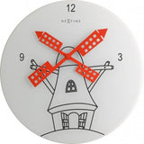 Nextime Klok 8807 Windmil, Ø30 cm, muro, rosso bianco