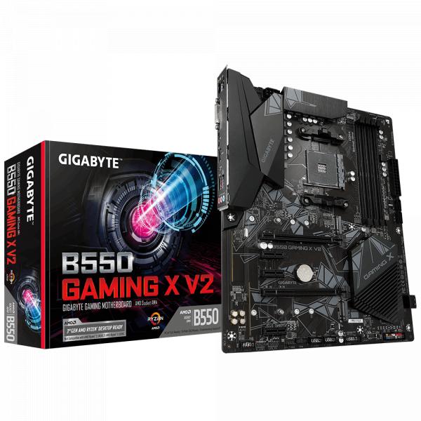 Gigabyte B550 Gaming X V2, ATX, AMD Ryzen, AM4, 4x DDR4, 3200 MHz, M.2, 100 GBE, TPM