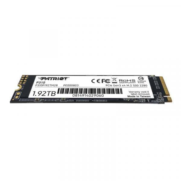 Patriot P310P192TM28P310 P310 SSD, 1920 Go, M.2 2280, Retail, 2100 1800 MB S, 280K 250K IOPS