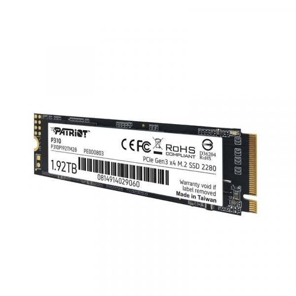 Patriot P310P192TM28P310 P310 SSD, 1920 Go, M.2 2280, Retail, 2100 1800 MB S, 280K 250K IOPS