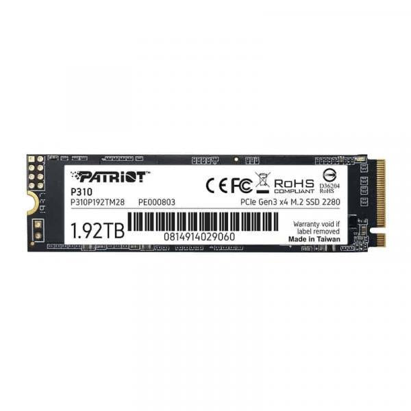 Patriot P310P192TM28P310 P310 SSD, 1920 Go, M.2 2280, Retail, 2100 1800 MB S, 280K 250K IOPS
