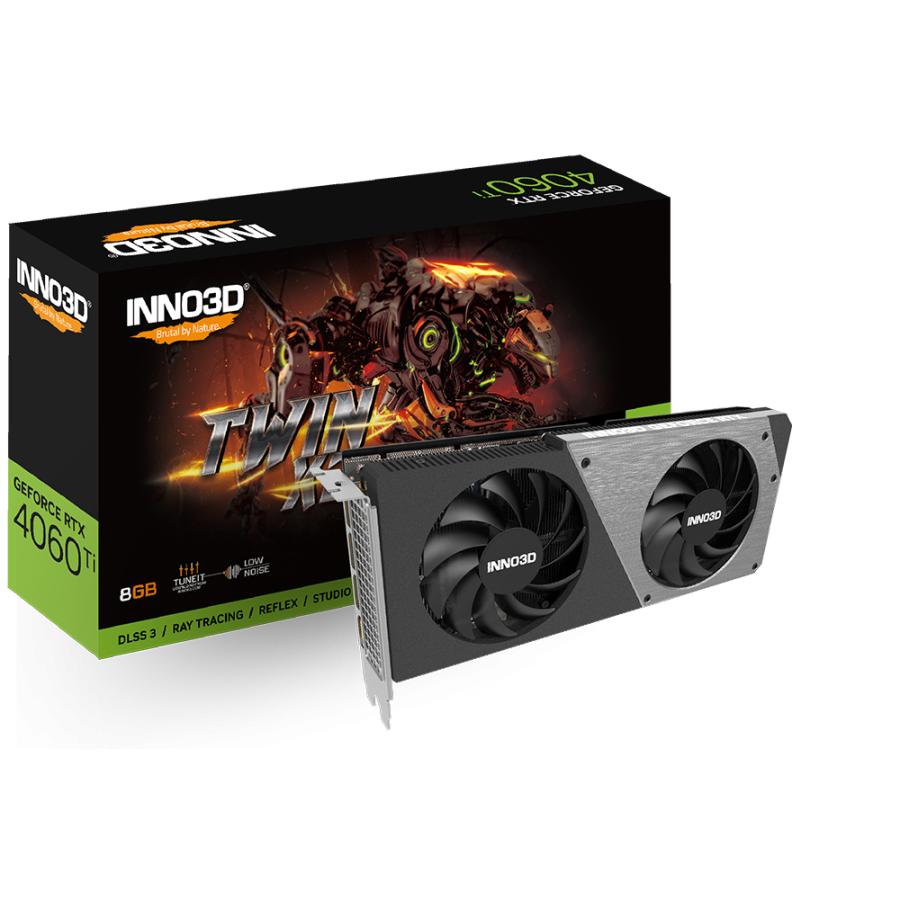 Inno3d N406T2-08D6-171153n Geforce RTX 4060 Ti Twin X2, 8 GB GDDR6, 128-Bit, 2535, 18Gbit / s, 3xDP+HDMI