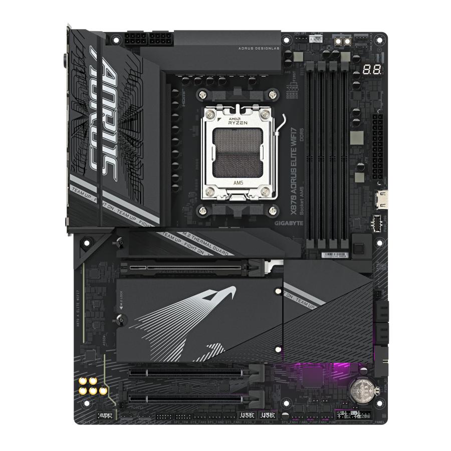 Gigabyte x870 A Elite WiFi7, ATX, AMD AM5, X870, 4X DDR5, USB4, 2,5 GBE, Wi-Fi 7, PCIe 5.0