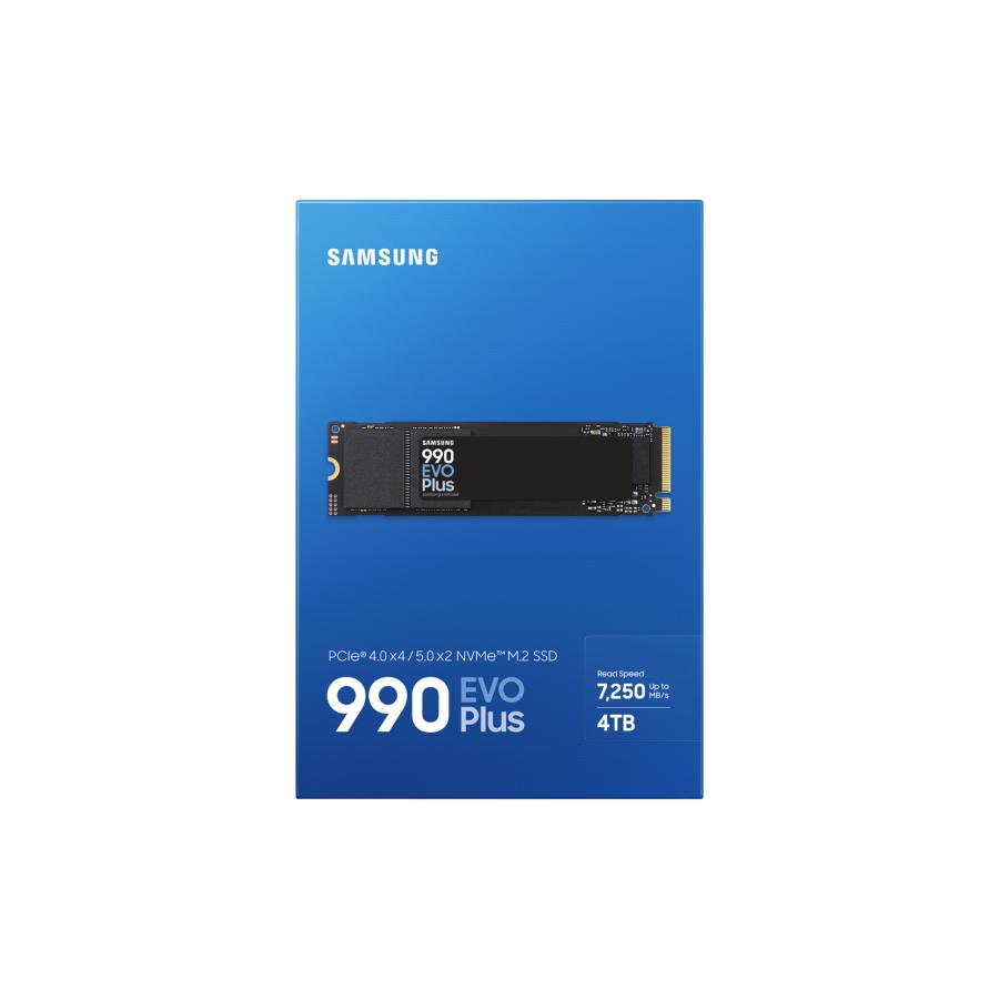 Samsung MZ-V9S4T0BW MZ-V9S4T0 EVO 990 Plus SSD, 4 TB, M.2, PCIE 4.0, 7150 MB S, 1350000 IOPS, Black