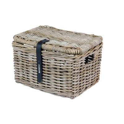 Basil Bicycle basket Dax Small Gray with lid