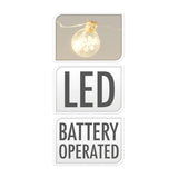 Ghirlanda filo con 15 palline di Natale a LED BIANCO