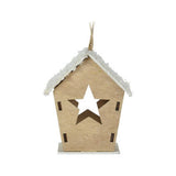 Casa di ganci di Natale in legno con LED