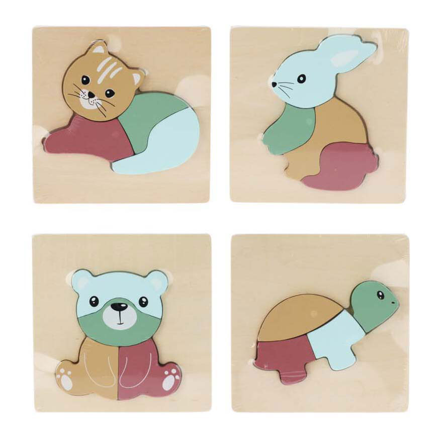Dřevěné puzzle zvíře, 4st.