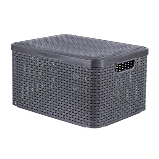 Curver Style storage basket with lid 30L anthracite