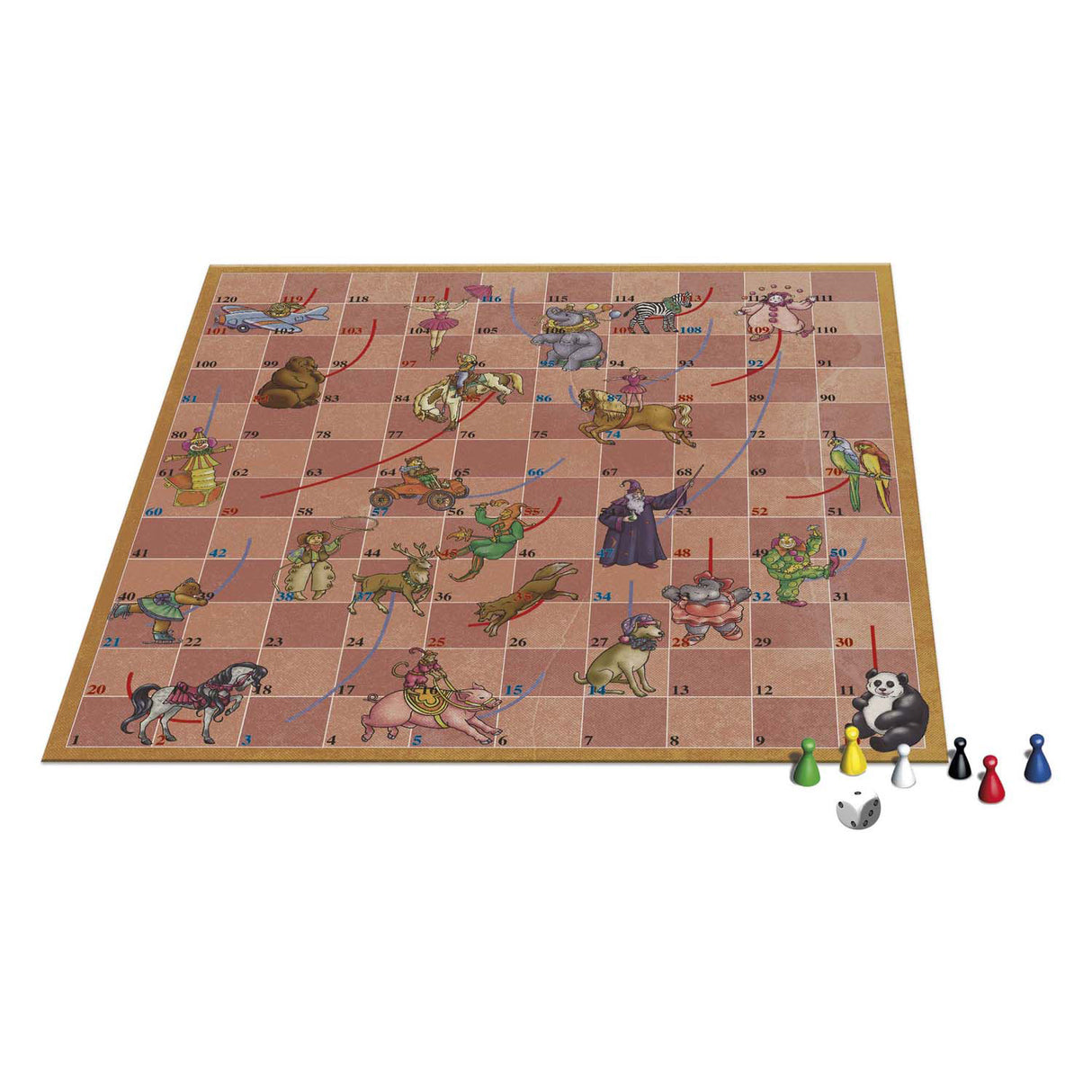 Selecta Brettspielspiele von da an -Kreisschlangen und Leitern