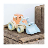 Dantoy tractor with front loader blue orange, 30 cm