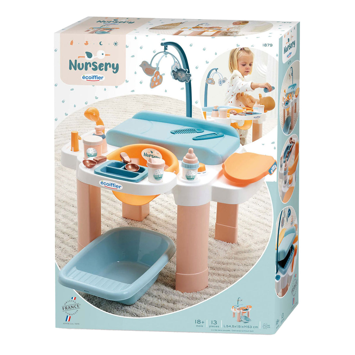 Table de soins Ecoiffier avec bain, 13dlg.