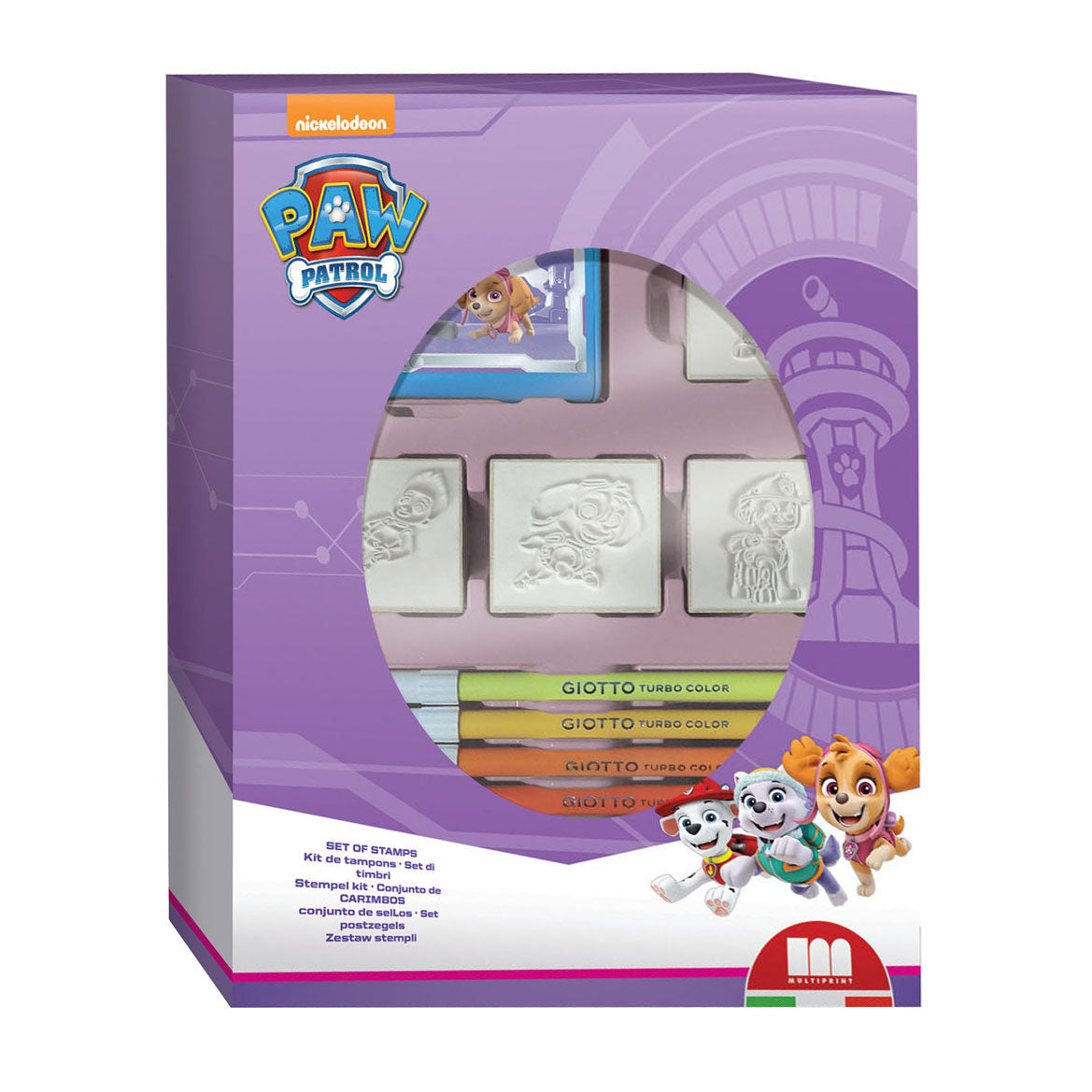 Multiprint Paw Patrol Skye Stamp Set med 4 frimærker
