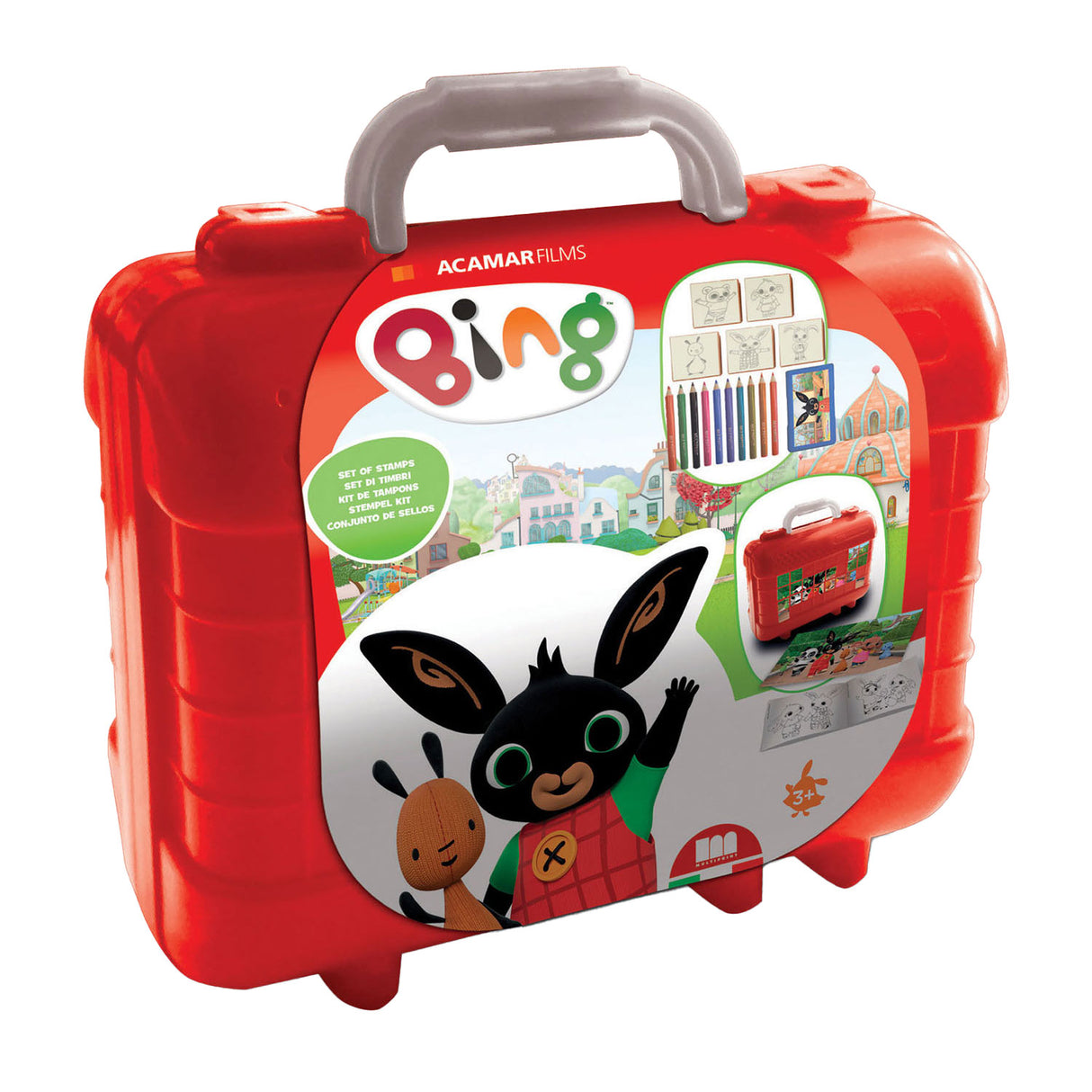 Multiprint bing travel stamp and color suitcase