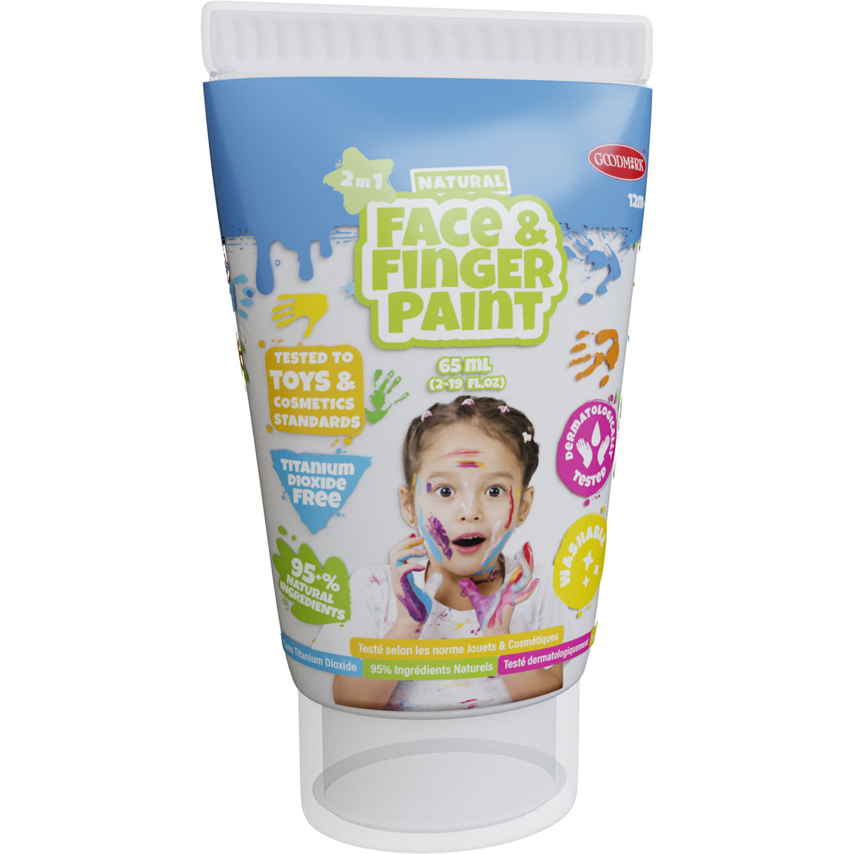 Boti Natural Fingerpaintrohr - Weiß, 65 ml