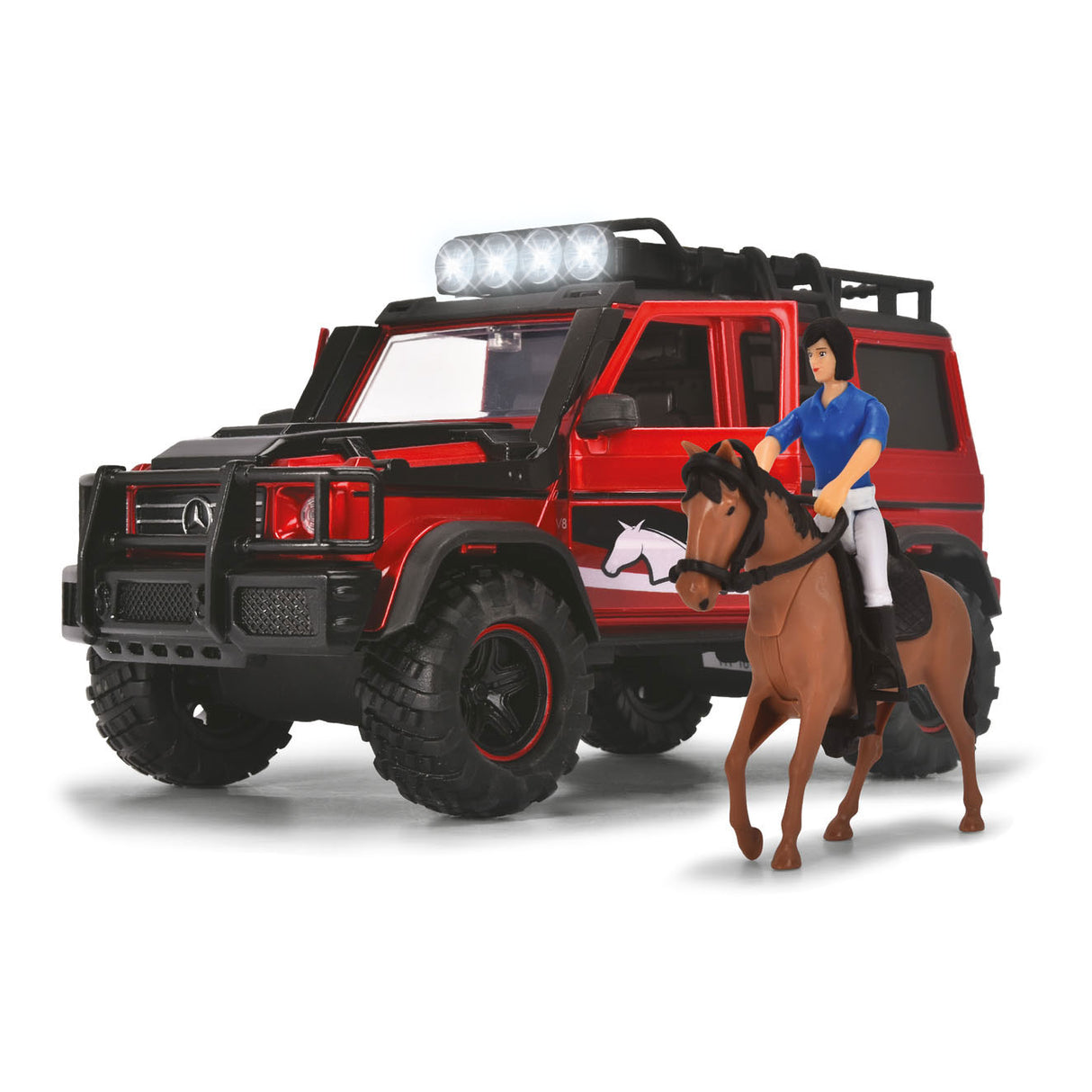 Dickie Jeep con set di trailer di cavalli