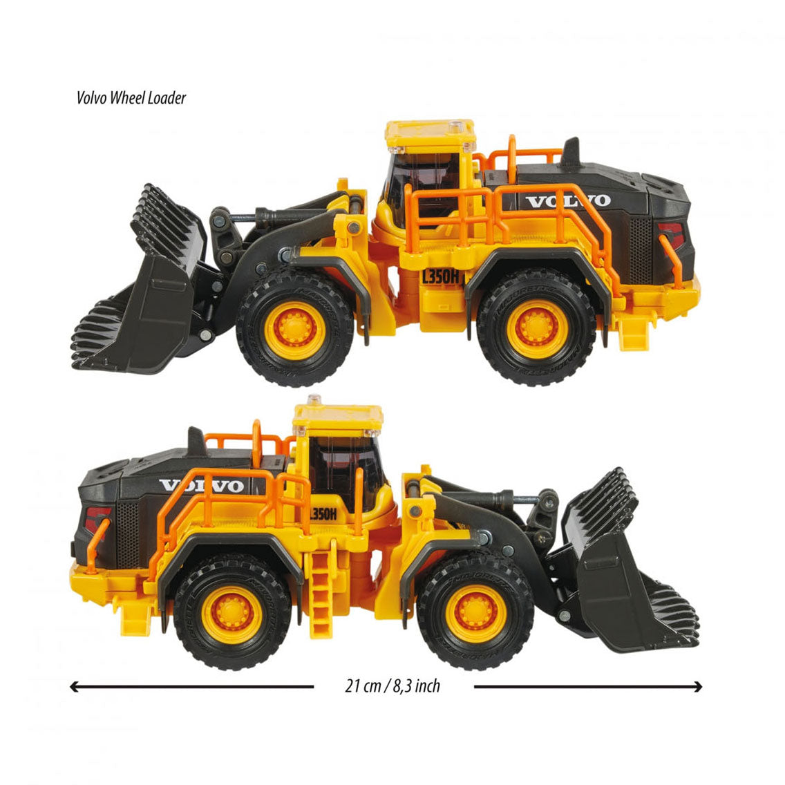 Majorette Grand Series Volvo Wheel Lader Konstruktion Metalllicht und Ton 21 cm Spielzeugfahrzeug