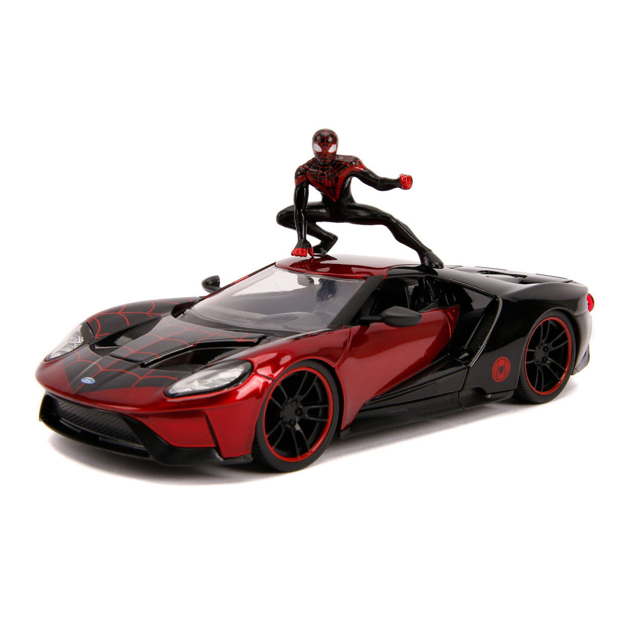 Jada Marvel Miles Morales Spiderman with 2017 Ford GT Auto 1:24