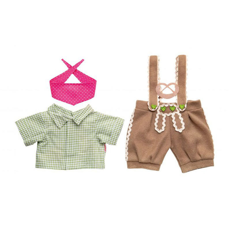 Oblačila Heless Doll Lederhosen s srajco in šal, 35-45 cm