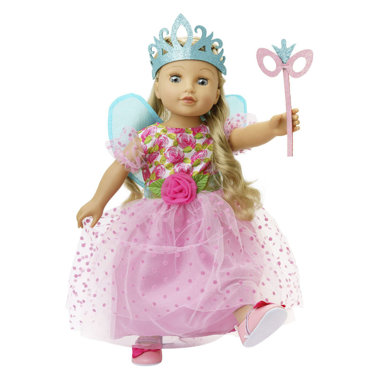 Hemle maachen Poppen Kleed Prinzessin rosa, 35-45 cm