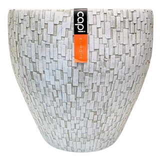 Blomkrukor vita 39 cm uppsättning av 2 capi europe